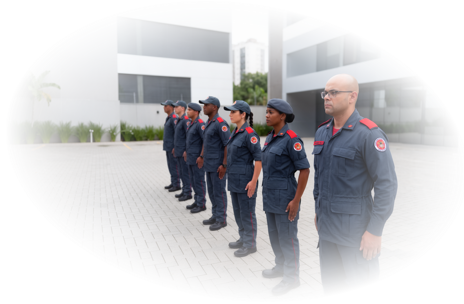 Equipe fixa da Exact Security no posto de bombeiro civil dentro da operação do cliente.